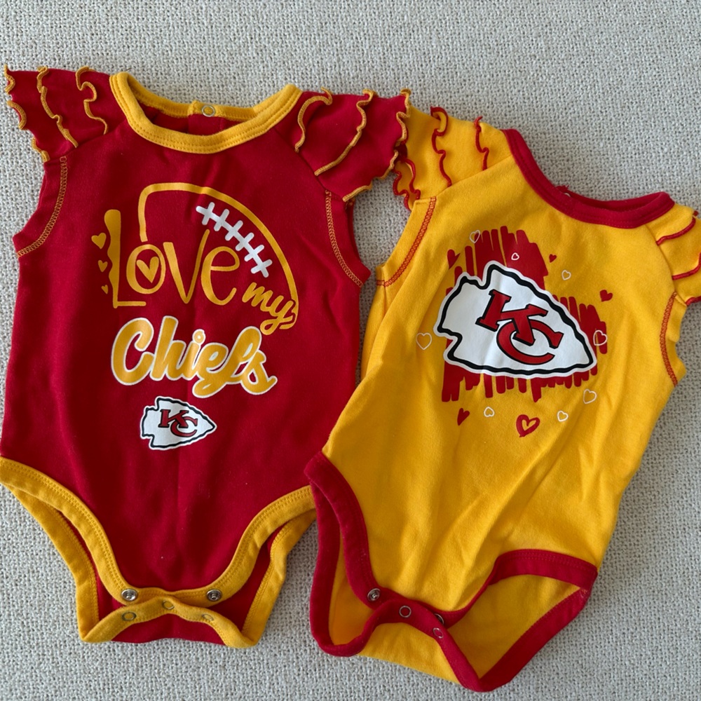 Kansas City Chiefs baby girl onesies 0-3m